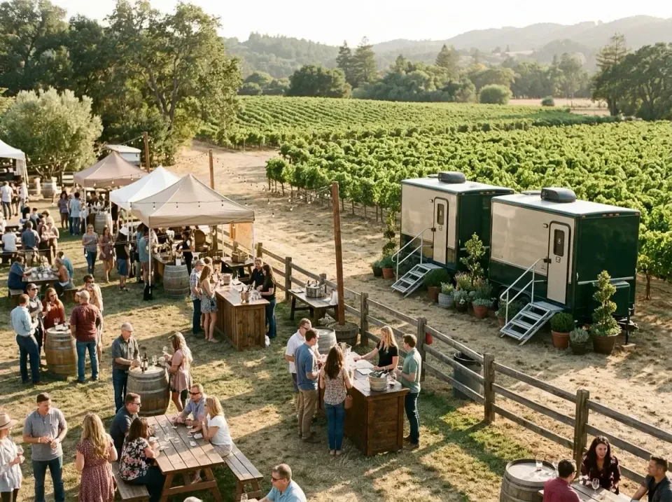 Restroom Trailer — Vineyard Restroom Trailer — Vineyard